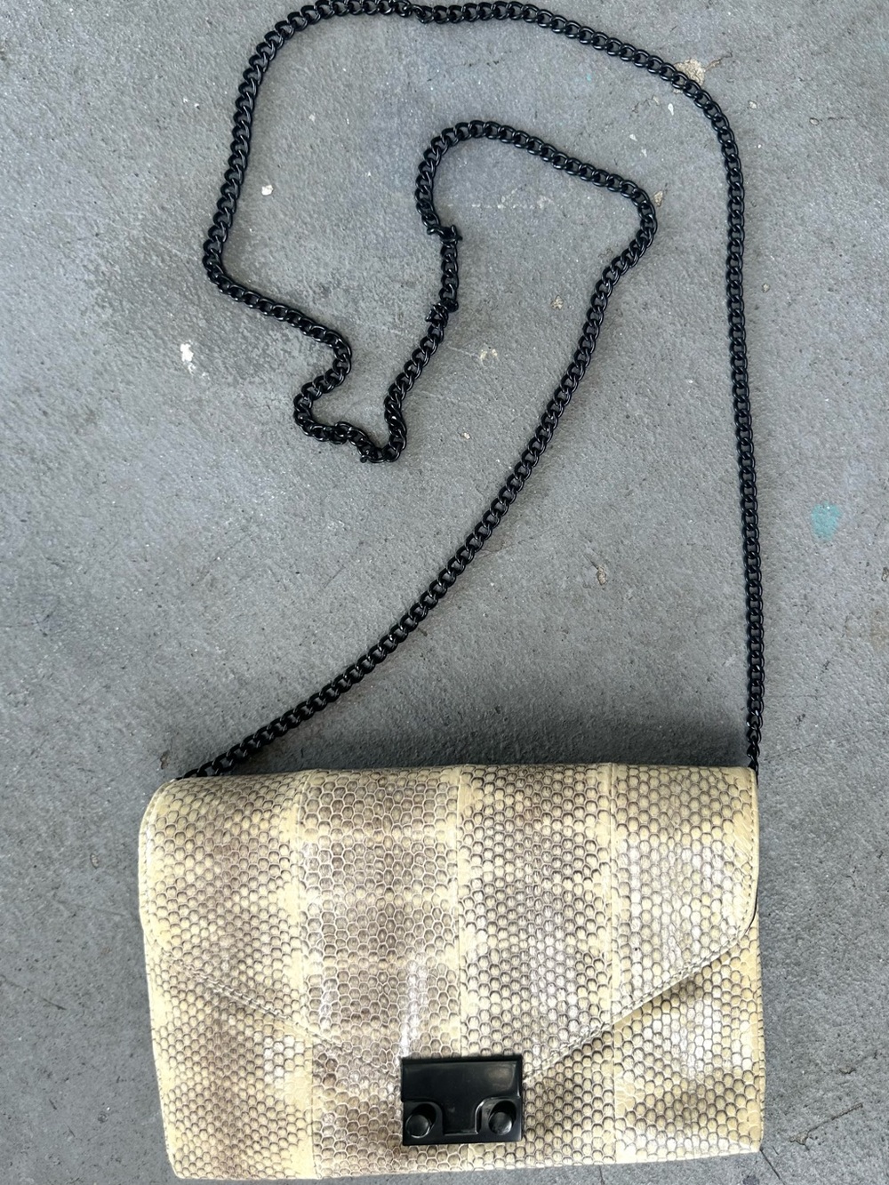 Loeffler Randall Women's Python Crossbody Bag or Clutch in Beige